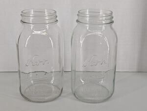 Lot of 2 Kerr Clear Self Sealing 7" Tall Mason Jar (No Lid)